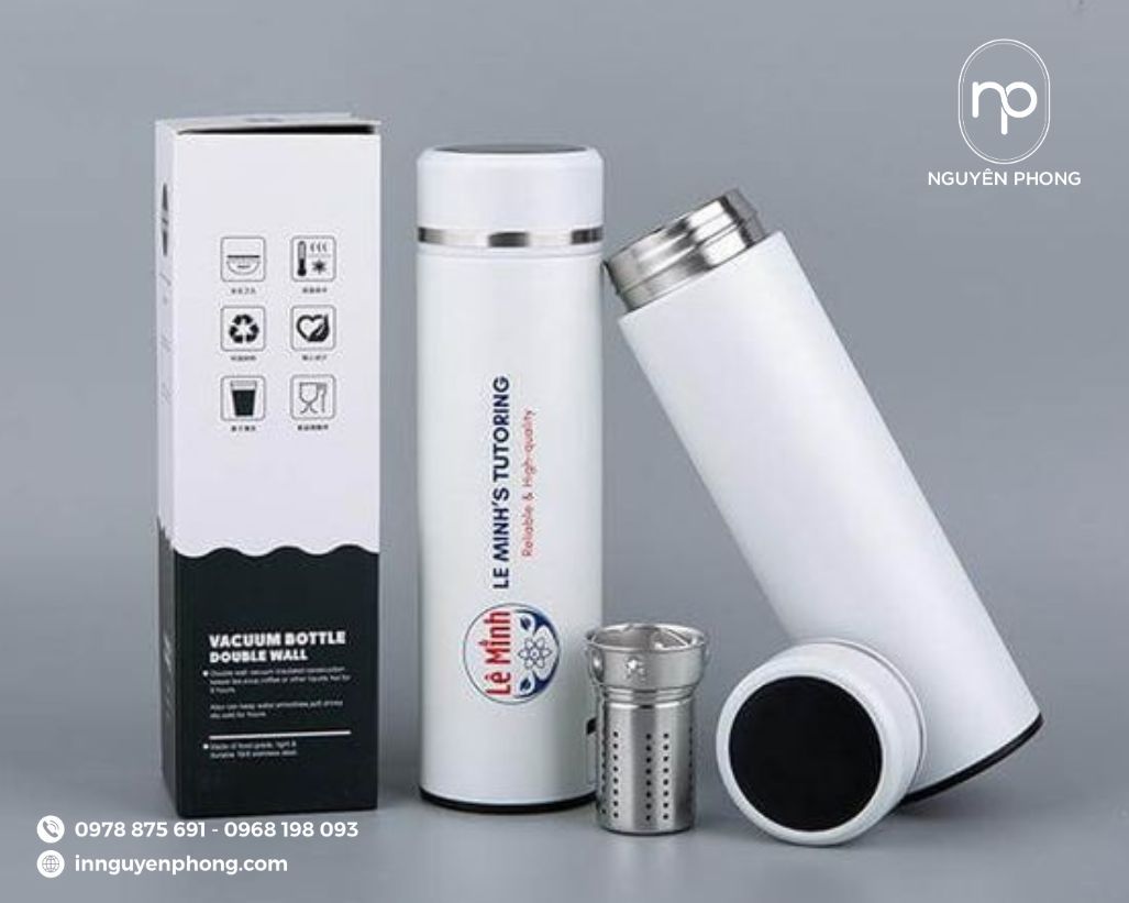 in hộp giấy đựng bình giữ nhiệt đơn giản và thu hút
